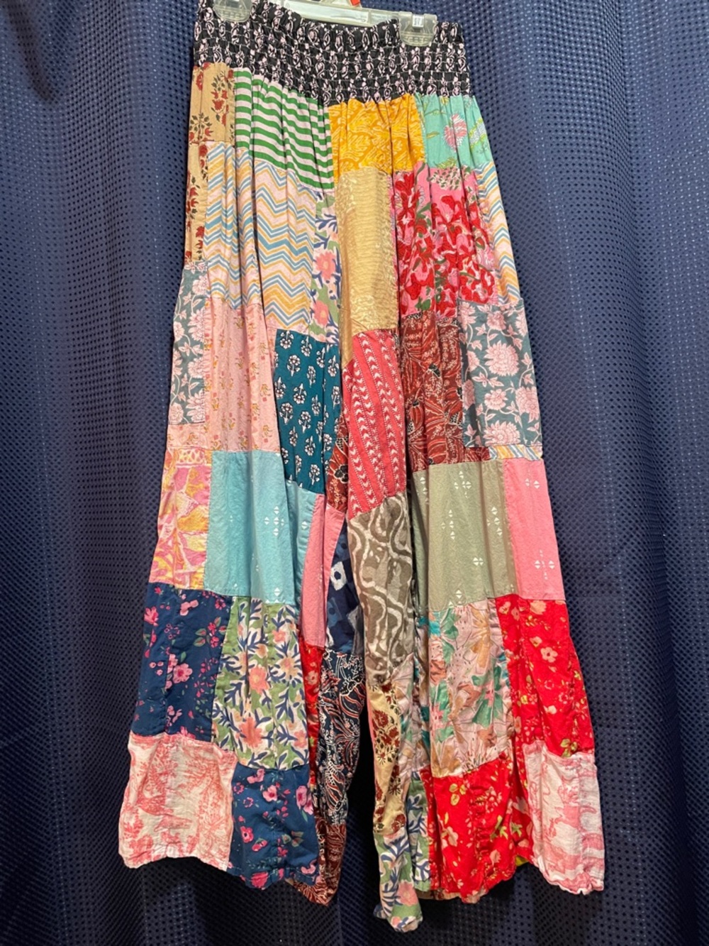 Patchwork Wide-Leg Jumpsuit Pants - Multicolor